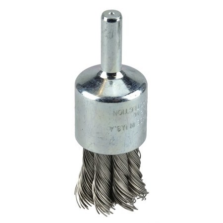 WEILER 3/4" Knot Wire End Brush, .014" Stainless Steel Fill 10029